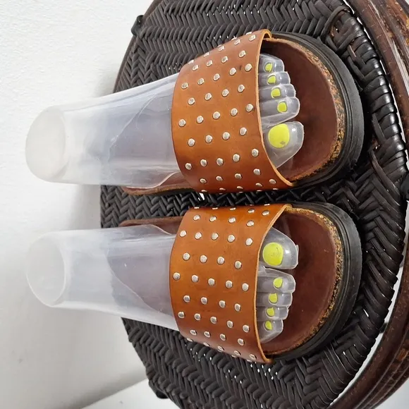 Brador Studded Leather Sandals Women Euro Size 38