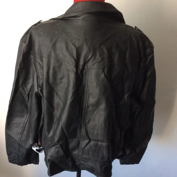 BRAND NEW NWT Metallic Bronze &amp; Black Faux Leather Moto Jacket 26