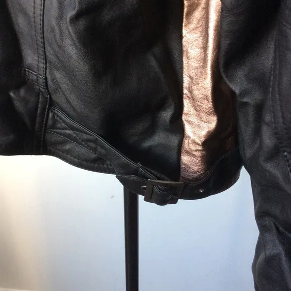 BRAND NEW NWT Metallic Bronze &amp; Black Faux Leather Moto Jacket 26