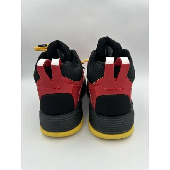 BRAND NEW Polo Sport Ralph Lauren PS100 SK HTL Strap Mid Sneakers Red/Yellow Sz7