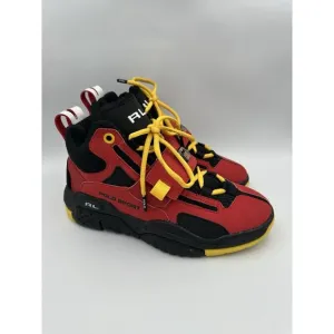 BRAND NEW Polo Sport Ralph Lauren PS100 SK HTL Strap Mid Sneakers Red/Yellow Sz7