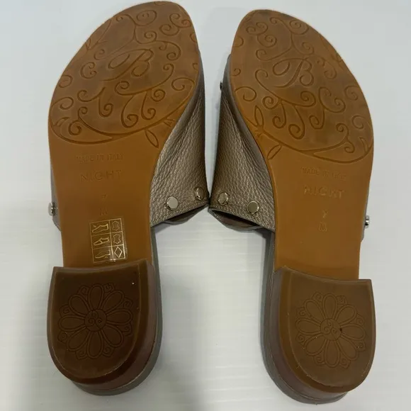 Brighton Pretty Tough Night Studded Pearl Leather Sandals Size 7