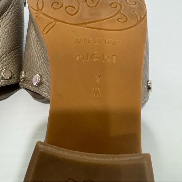 Brighton Pretty Tough Night Studded Pearl Leather Sandals Size 7