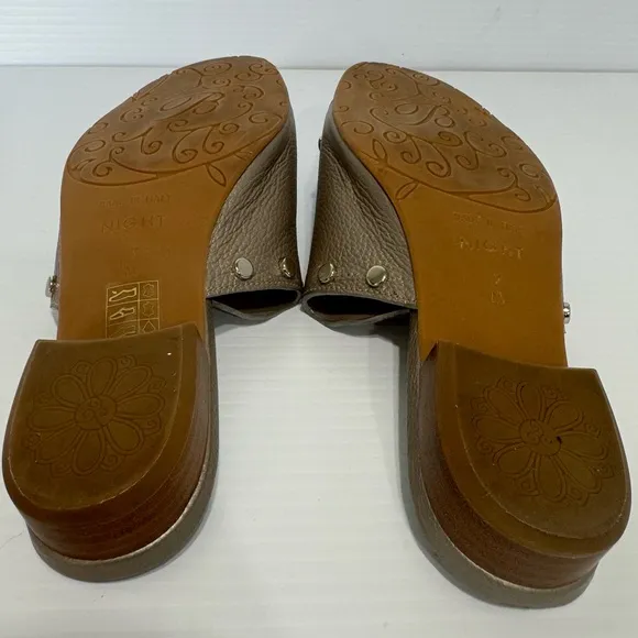 Brighton Pretty Tough Night Studded Pearl Leather Sandals Size 7