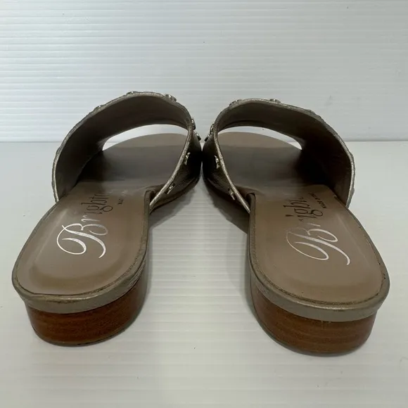 Brighton Pretty Tough Night Studded Pearl Leather Sandals Size 7