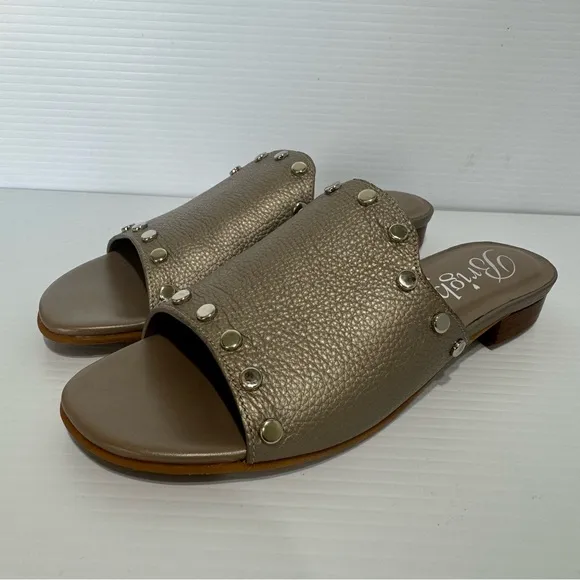 Brighton Pretty Tough Night Studded Pearl Leather Sandals Size 7