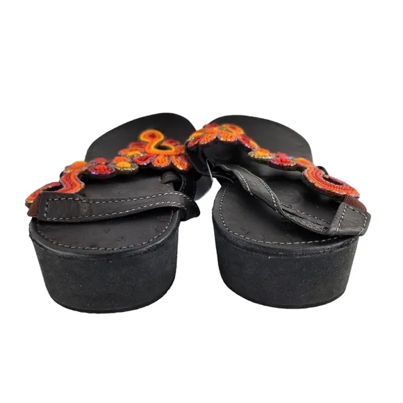 Brook Backstrap Beaded Leather Sandals from Kenya
