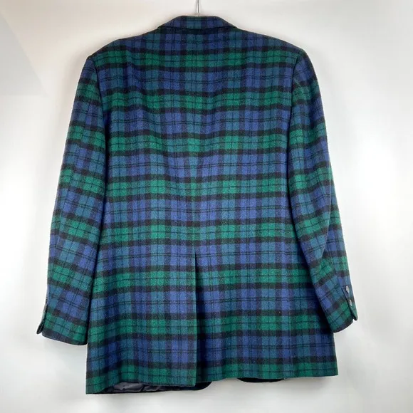 Brooks Brothers Black Watch Tartan Madras Plaid Vintage c1970s Sport Jacket Mens
