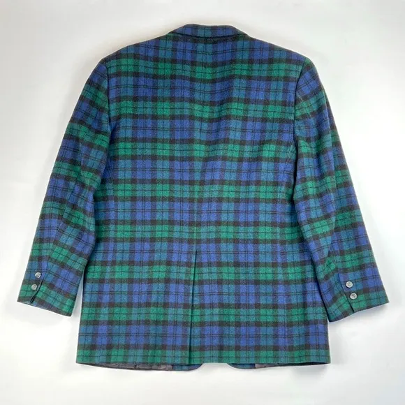 Brooks Brothers Black Watch Tartan Madras Plaid Vintage c1970s Sport Jacket Mens