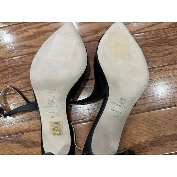 Bruno Magli Alina Slingback Pump Leather Suede Sandals EU 40 NWOB