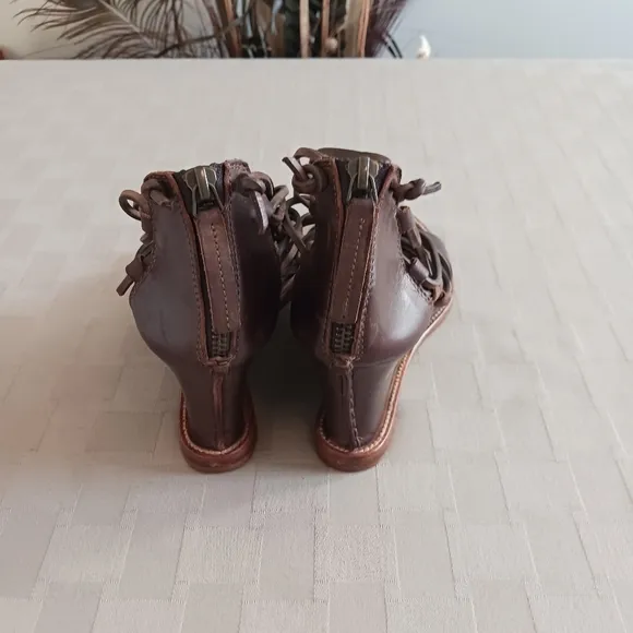 Buttero Strappy Leather Semi Wedge Sandals