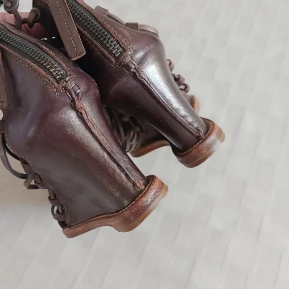 Buttero Strappy Leather Semi Wedge Sandals