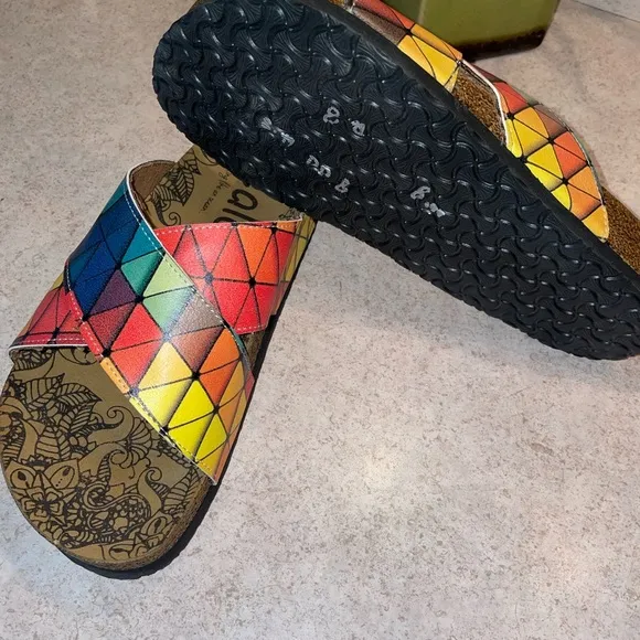 Calceo Multi Color Sandals Size (37) 6.5