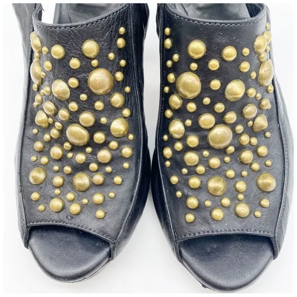 Calleen Cordero Black Studded Sandals Size 6.5