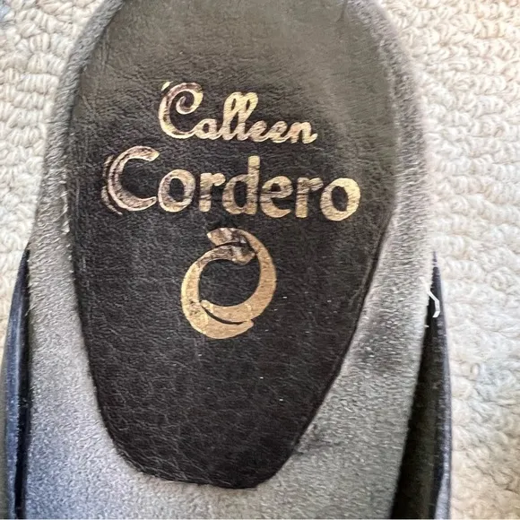 CALLEEN CORDERO ZUTA SLIDE MULE BLACK STUDS LEATHER SANDALS SIZE 9