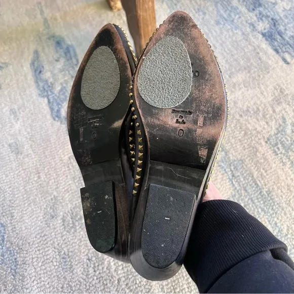 CALLEEN CORDERO ZUTA SLIDE MULE BLACK STUDS LEATHER SANDALS SIZE 9