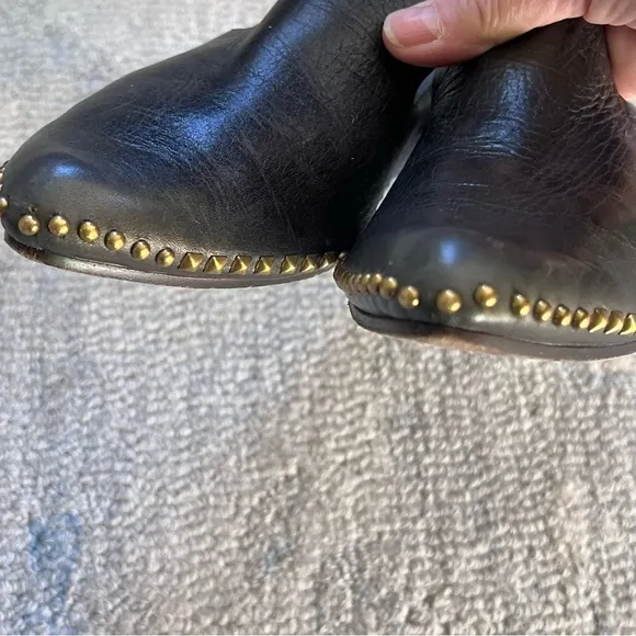 CALLEEN CORDERO ZUTA SLIDE MULE BLACK STUDS LEATHER SANDALS SIZE 9