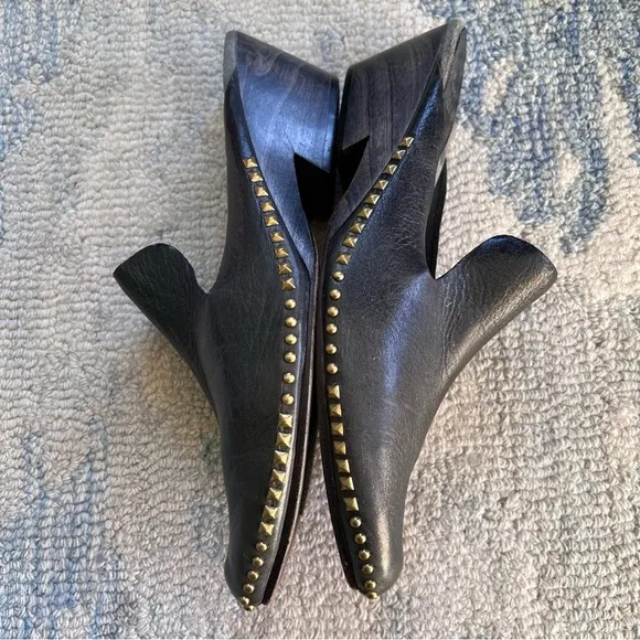 CALLEEN CORDERO ZUTA SLIDE MULE BLACK STUDS LEATHER SANDALS SIZE 9