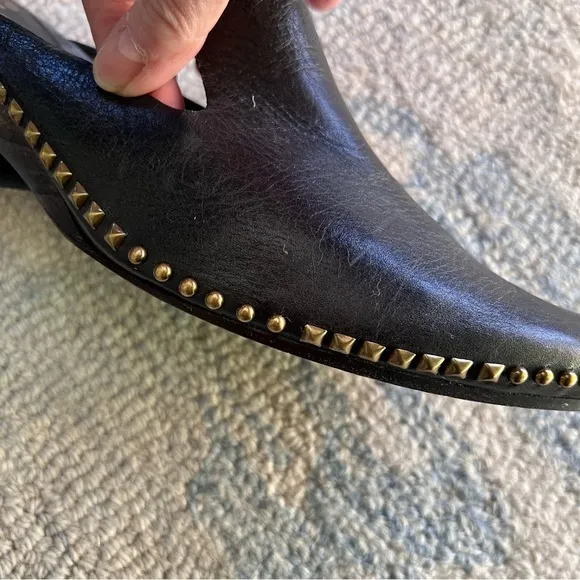 CALLEEN CORDERO ZUTA SLIDE MULE BLACK STUDS LEATHER SANDALS SIZE 9