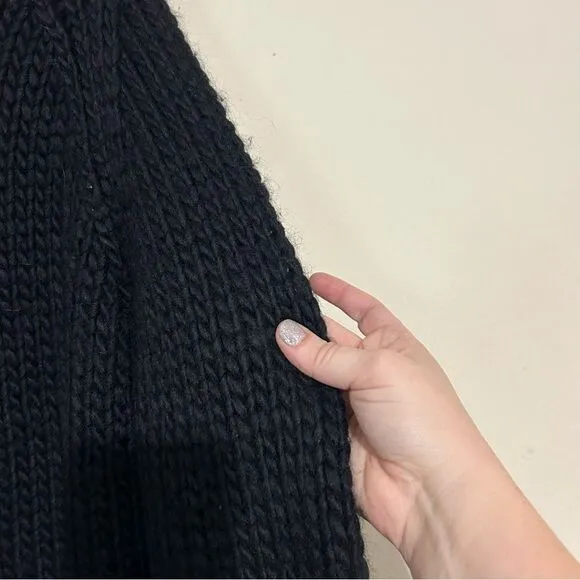 Calme by Johnny Was Chunky Funnel Neck Black Long Sleeve Sweater SIZE MEDIUM
