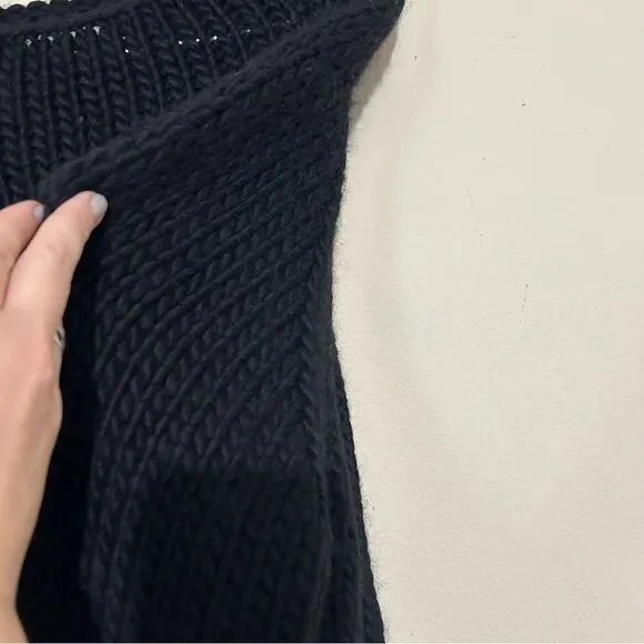 Calme by Johnny Was Chunky Funnel Neck Black Long Sleeve Sweater SIZE MEDIUM
