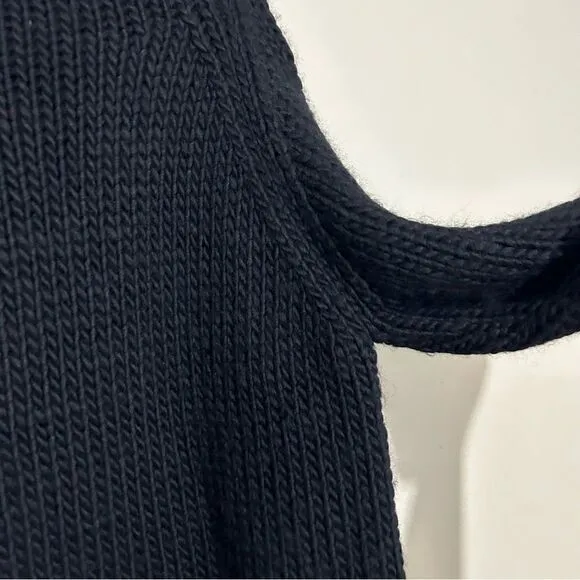 Calme by Johnny Was Chunky Funnel Neck Black Long Sleeve Sweater SIZE MEDIUM