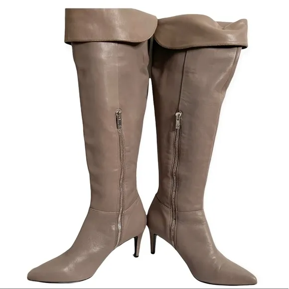Calvin Klein | Clancey Taupe Over the Knee Boots