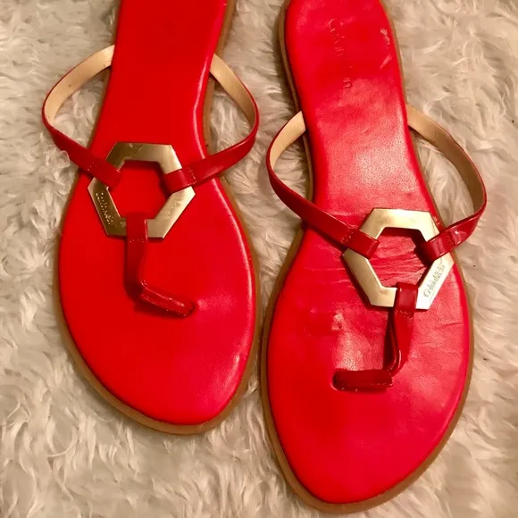 Calvin Kline Red Sandals