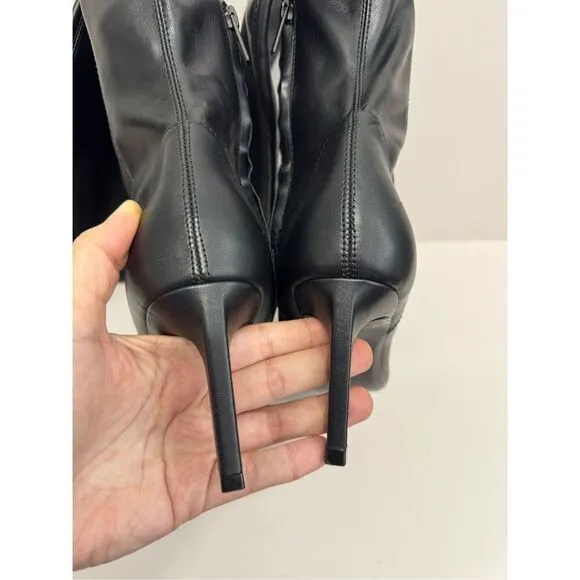 Calvin Klein Over The Knee Boots Size 7.5 Pointed Toe Stiletto Heel in Black