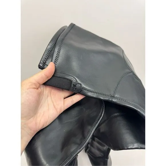 Calvin Klein Over The Knee Boots Size 7.5 Pointed Toe Stiletto Heel in Black