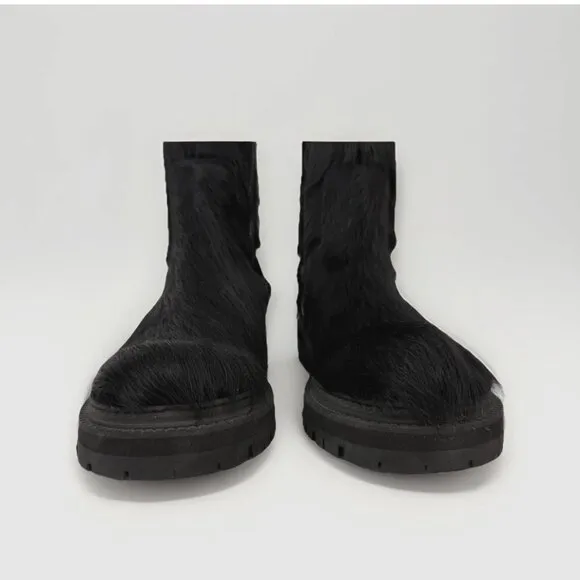 CAMPERLAB Eki Long Calf Hair Boots Black Lugged Chunky Goth Festival Grunge Fun