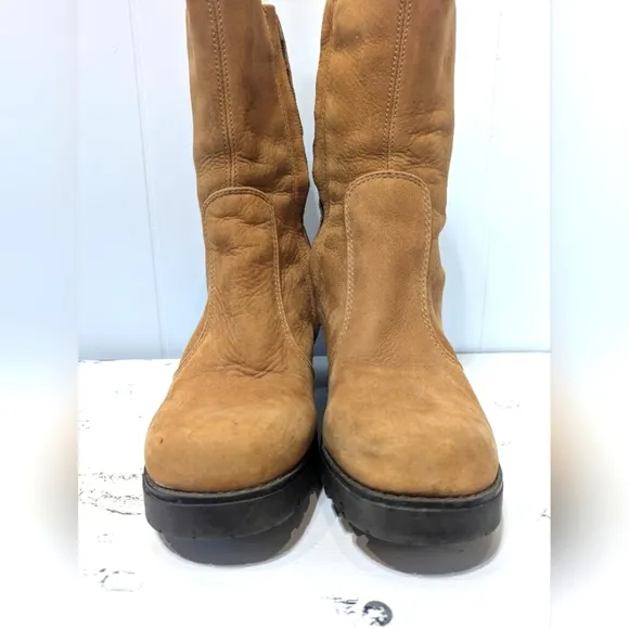 Canyon River Blues Heeled Boots in Tan size 6 Vintage Chunky Midcalf Y2K Boho