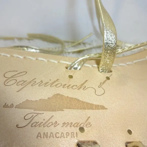 𝅺capritouch Tailor Made Anacapri Womens Size 39/8.5 Gold New