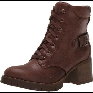 Carlos Santana Gibson Tan Lace up Moto Combat Boots 5M New