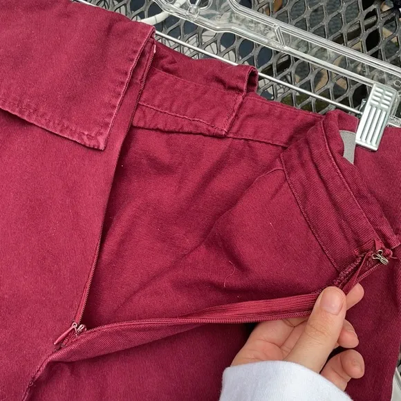 Carmar Burgundy Asymmetric Cargo Skirt