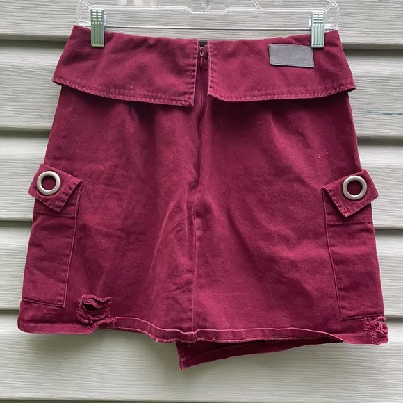 Carmar Burgundy Asymmetric Cargo Skirt