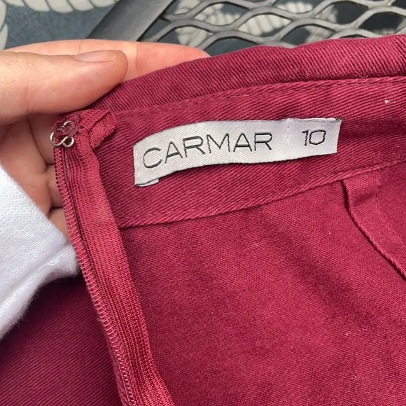 Carmar Burgundy Asymmetric Cargo Skirt