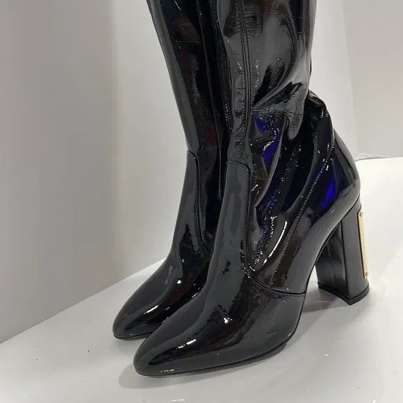 Cavalli Class Women’s Patent Leather Boots sz 7 Euro 37 NEW # F484