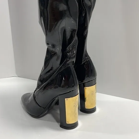 Cavalli Class Women’s Patent Leather Boots sz 7 Euro 37 NEW # F484