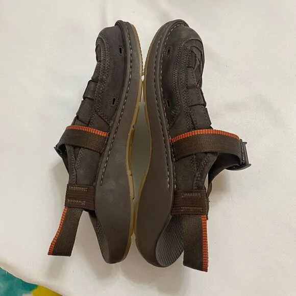 Chaco Basket Leather Dark Brown Leather Sandals Size 10.5 10 1/2 M Rare