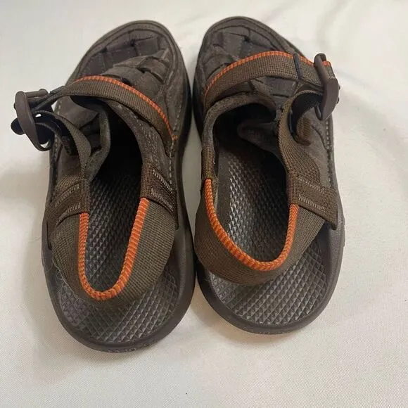 Chaco Basket Leather Dark Brown Leather Sandals Size 10.5 10 1/2 M Rare