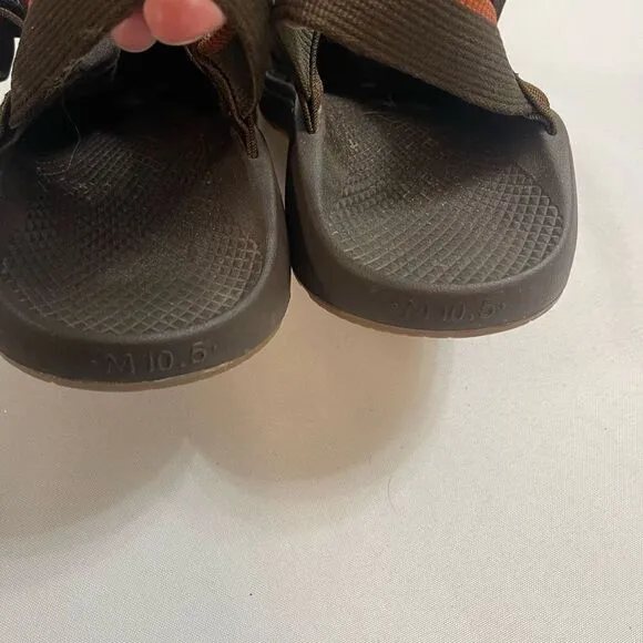 Chaco Basket Leather Dark Brown Leather Sandals Size 10.5 10 1/2 M Rare