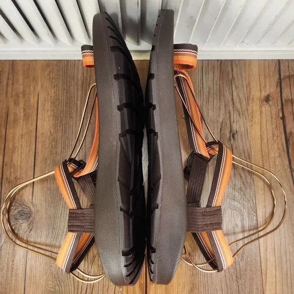 Chaco Bodhi Sandals Men's Size 11 Brown Orange Toe Loop Strappy Beach JCH108607