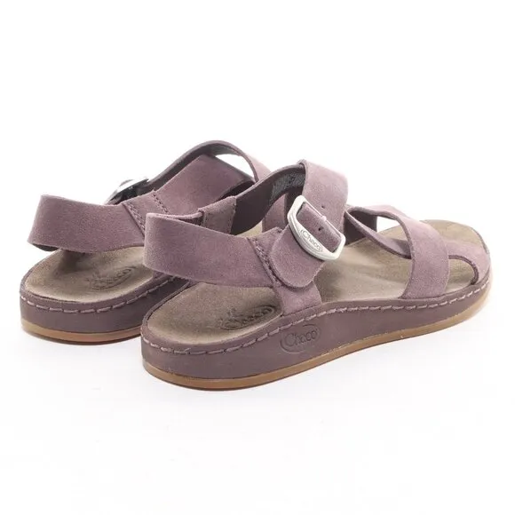 Chaco Women's Suede Wayfarer Sandals Sparrow Size US5 EUR36 • Purple EUC