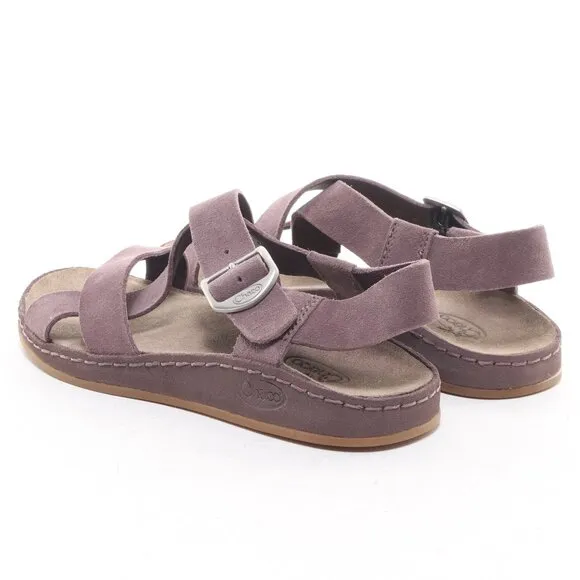 Chaco Women's Suede Wayfarer Sandals Sparrow Size US5 EUR36 • Purple EUC