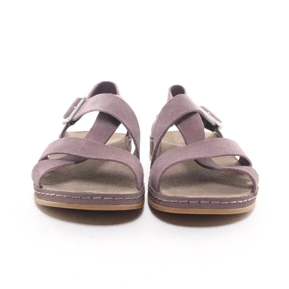 Chaco Women's Suede Wayfarer Sandals Sparrow Size US5 EUR36 • Purple EUC