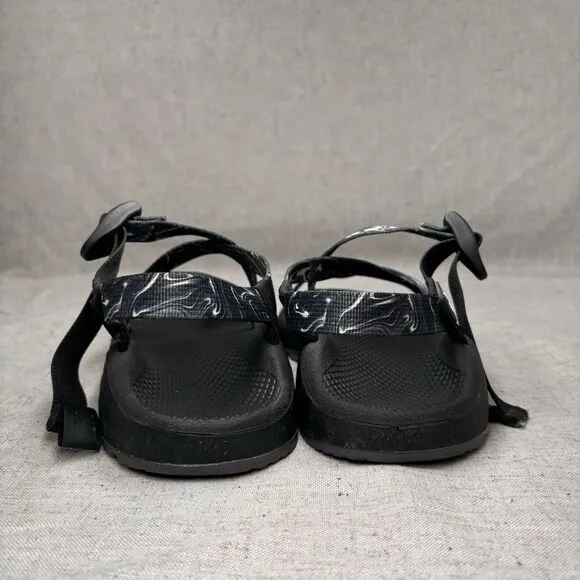 Chaco ZCloud 2 Sandals Black White Polyester Hiking Outdoor Strappy Slip On sz 9