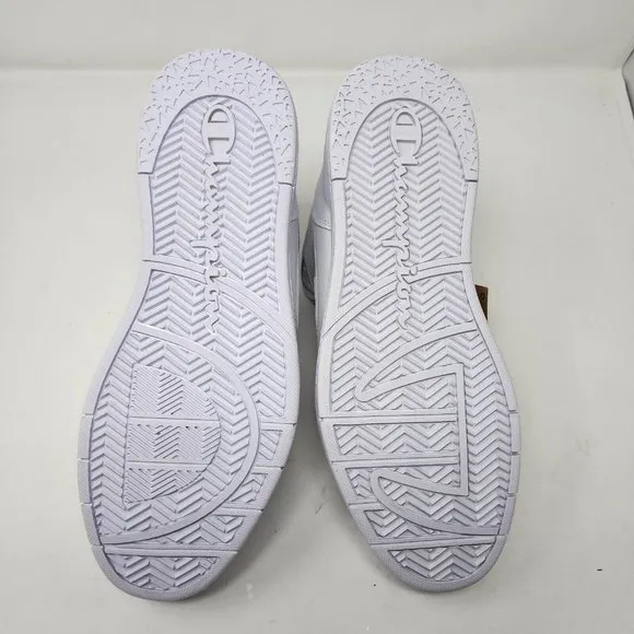 Champion Basketball Shoes Sneakers Mens 9 White 3 on 3 Logo Hi Top Sneakers