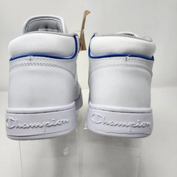Champion Basketball Shoes Sneakers Mens 9 White 3 on 3 Logo Hi Top Sneakers