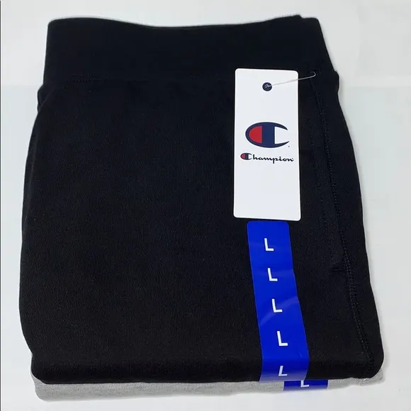 Champion Men’s French Terry Short, 2-Pack, Blk&amp;Gry